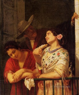 El Coqueteo Un Balcón en Sevilla madres hijos Mary Cassatt Pinturas al óleo